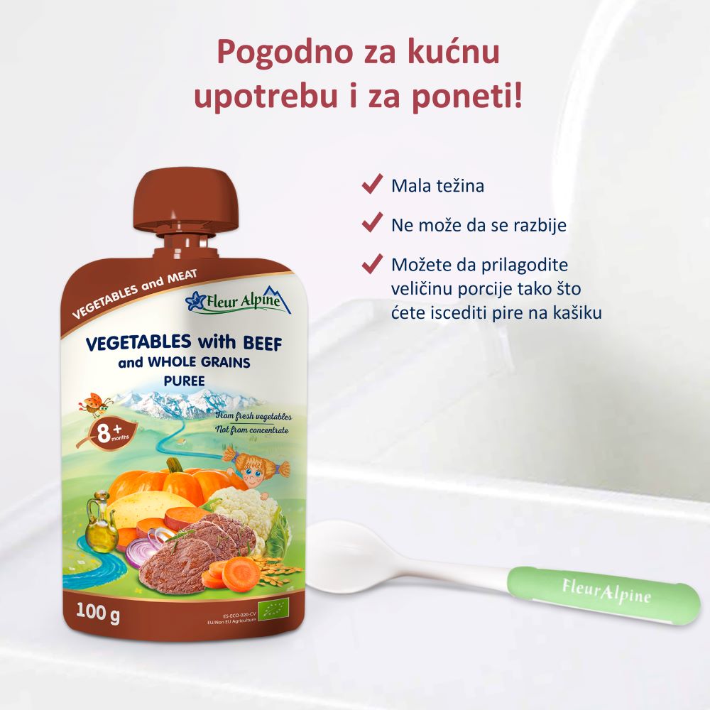 Fleur Alpine organski pire od povrća sa govedinom 8+, 100gr