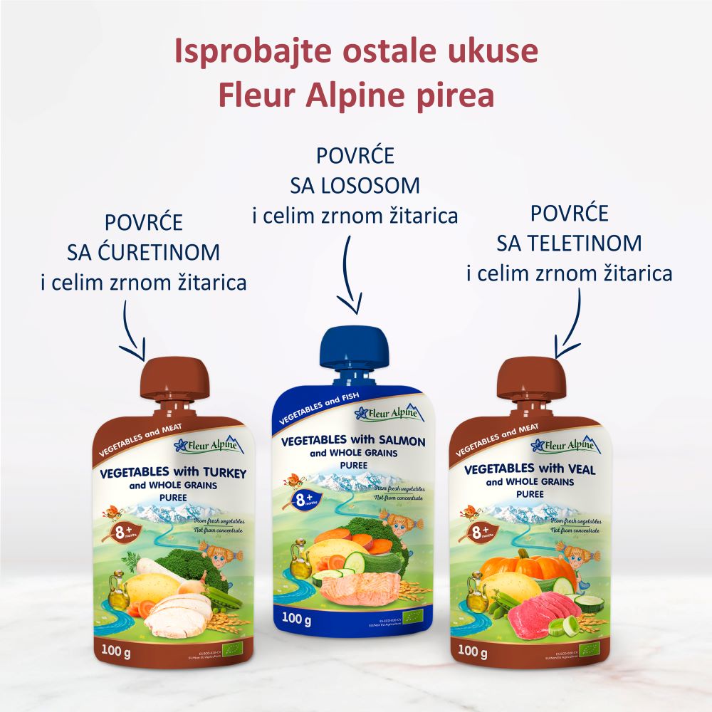 Fleur Alpine organski pire od povrća sa govedinom 8+, 100gr