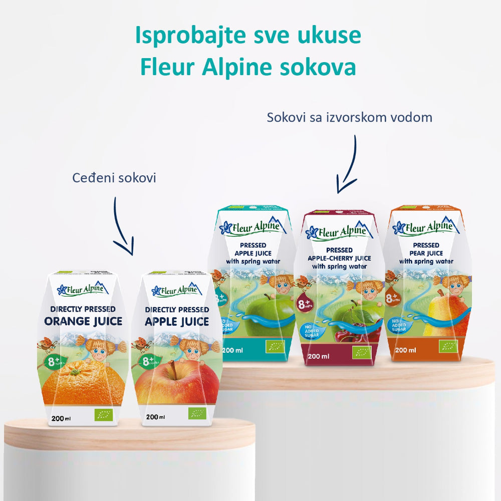 Fleur Alpine organski sokić sa vodom od jabuke, 8m+, 200ml