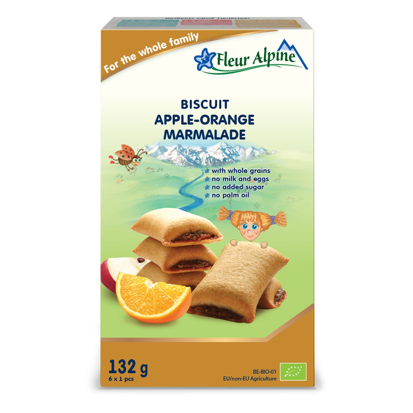 Fleur Alpine organski biskviti sa marm. od jabuke I pomorandže 132G