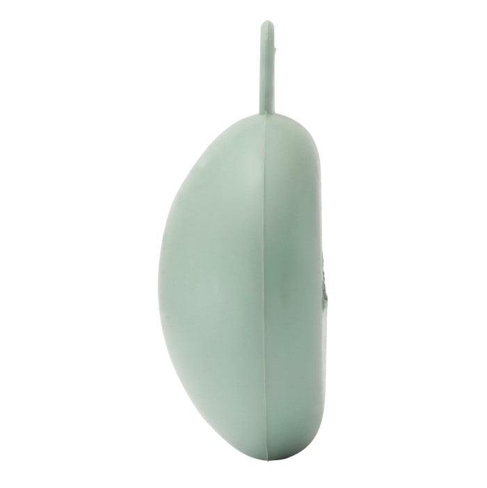 Hevea kutijica za cucle, eco-friendly pacifier box, light green, biodegradable, attaches easily to strollers and bags.