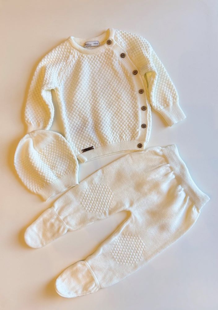 BABY MIO kompletic od trikotaza od 3: pantaloni, jakna, kapa (0-3 mes)