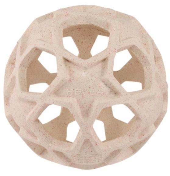 Hevea Star Ball made of natural rubber with open and closed star patterns.