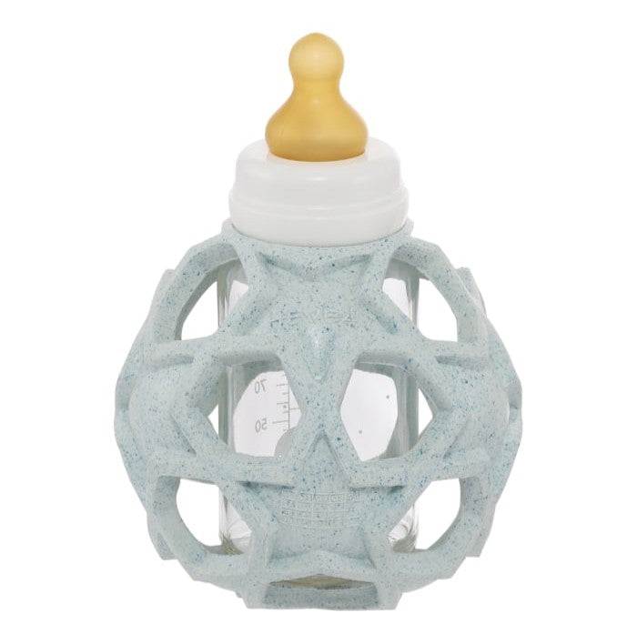 Hevea staklena flašica za bebe s poklopcem Star Ball od prirodne gume, 120ml.