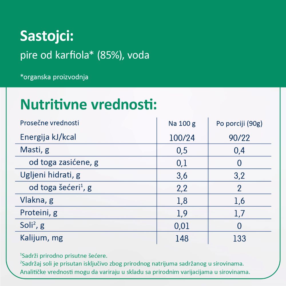 Fleur Alpine organski pire sa karfiolom 4+, 90gr