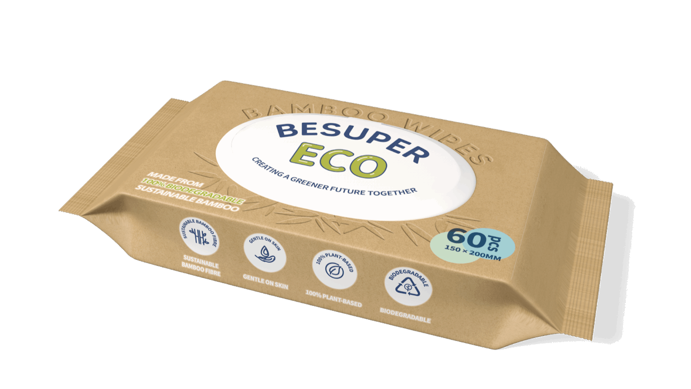 BeSuper ECO Bamboo vlažne maramice 60 kom