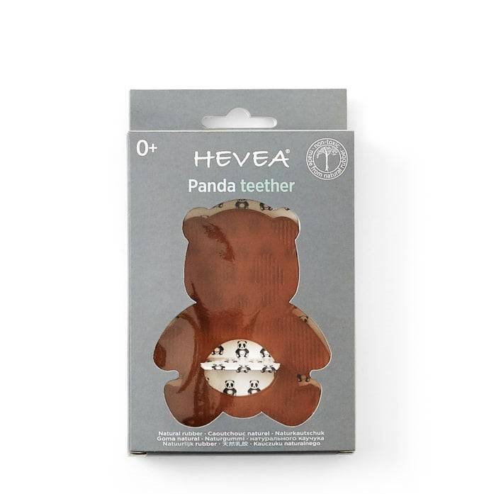Hevea Bumibebe teether in packaging made from natural rubber.