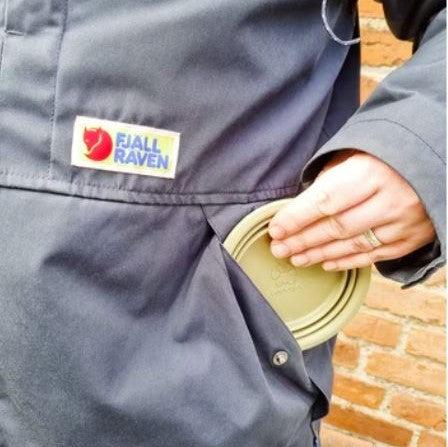 Hevea travel dog bowl, pale mint, natural rubber, eco-friendly.