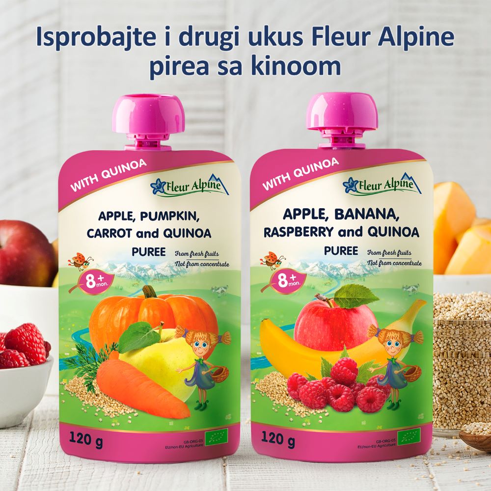 Fleur Alpine organski pire sa malinom i kinoom 8+, 120 g