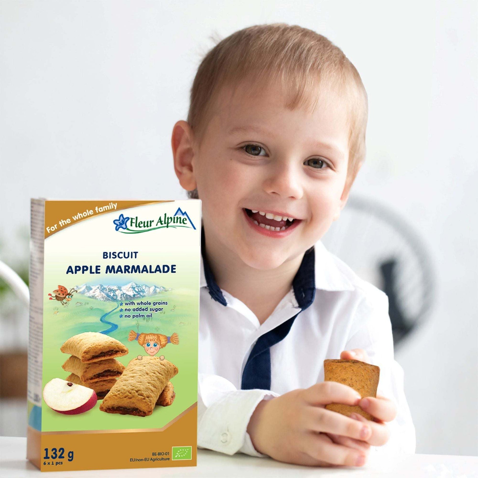 Fleur Alpine biskvit sa marmeladom od jabuke, organski, bez šećera, 132g.