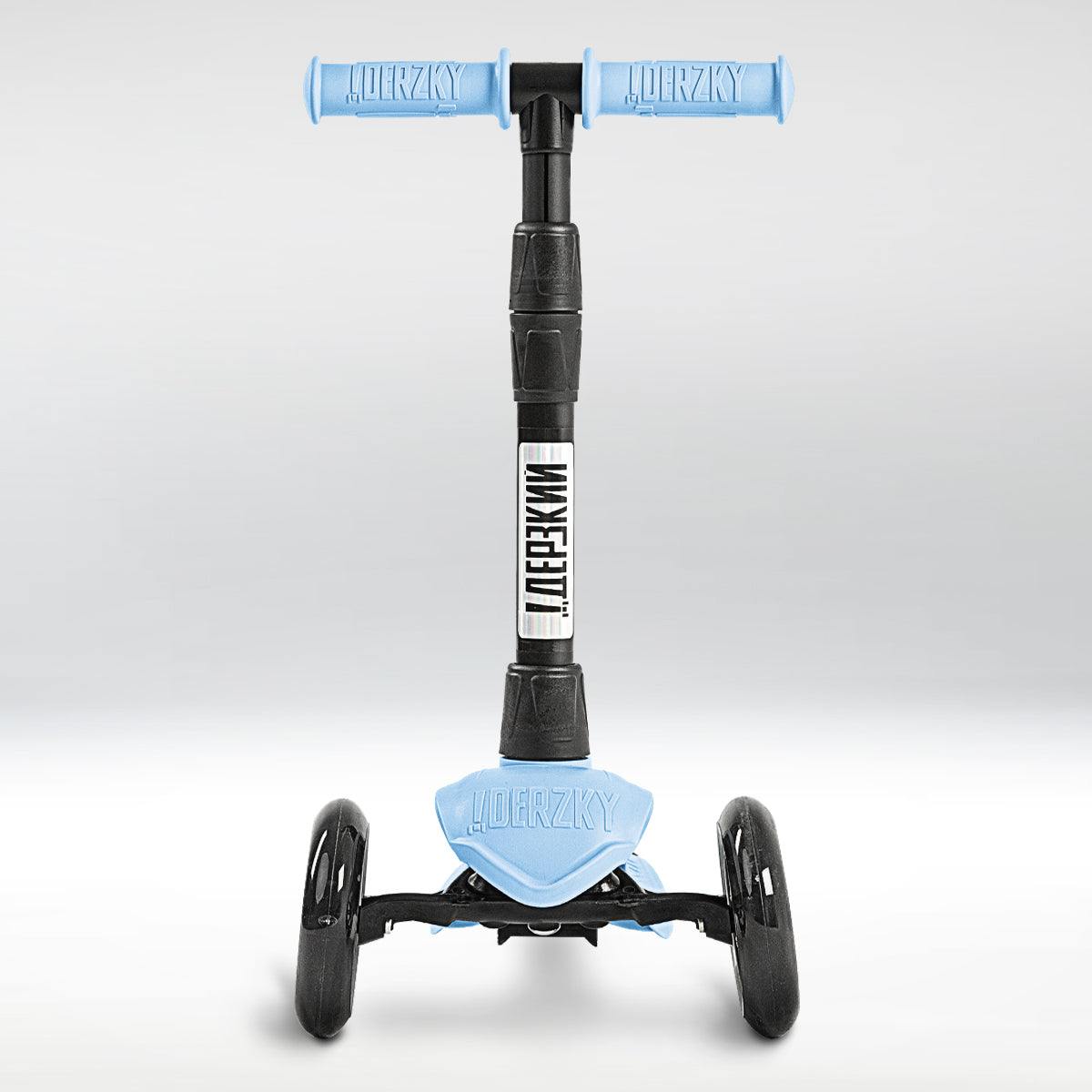 Trotinet Derzkij Baby Style for ages 1-5, featuring blue design and telescopic handle.