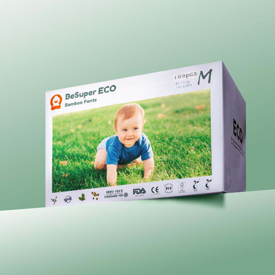 BeSuper ECO Bamboo Pelene-Gaćice, eco-friendly baby pants made from soft bamboo fibers.