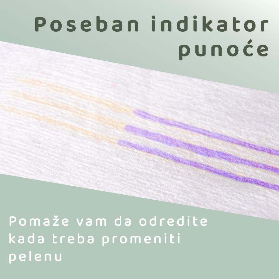 BeSuper ECO Bamboo diaper with special fullness indicator.