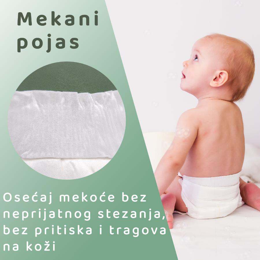 BeSuper ECO Bamboo Pelene for babies with soft waistband, gentle feel, and protection against irritation.