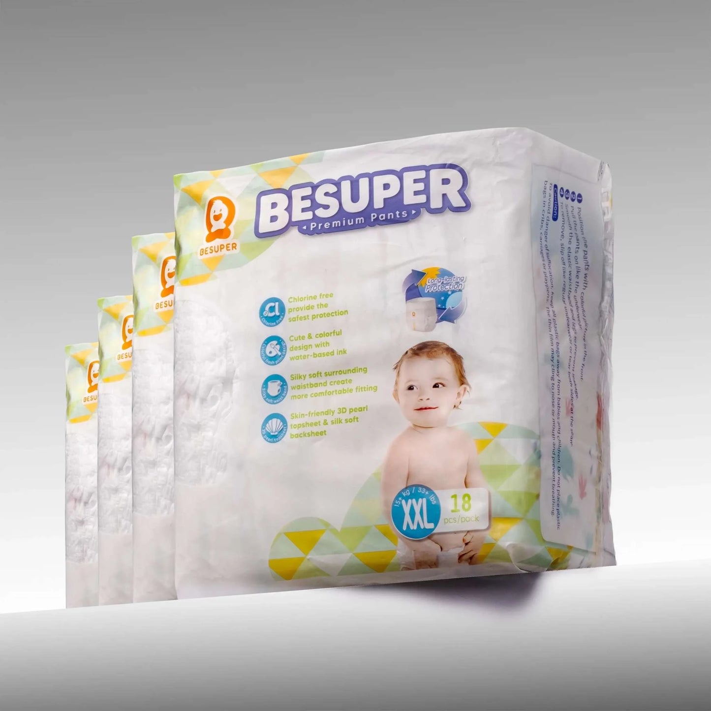 BeSuper Premium Pelene-Gaćice, mekane i udobne pelene za bebe, visokog upijanja.