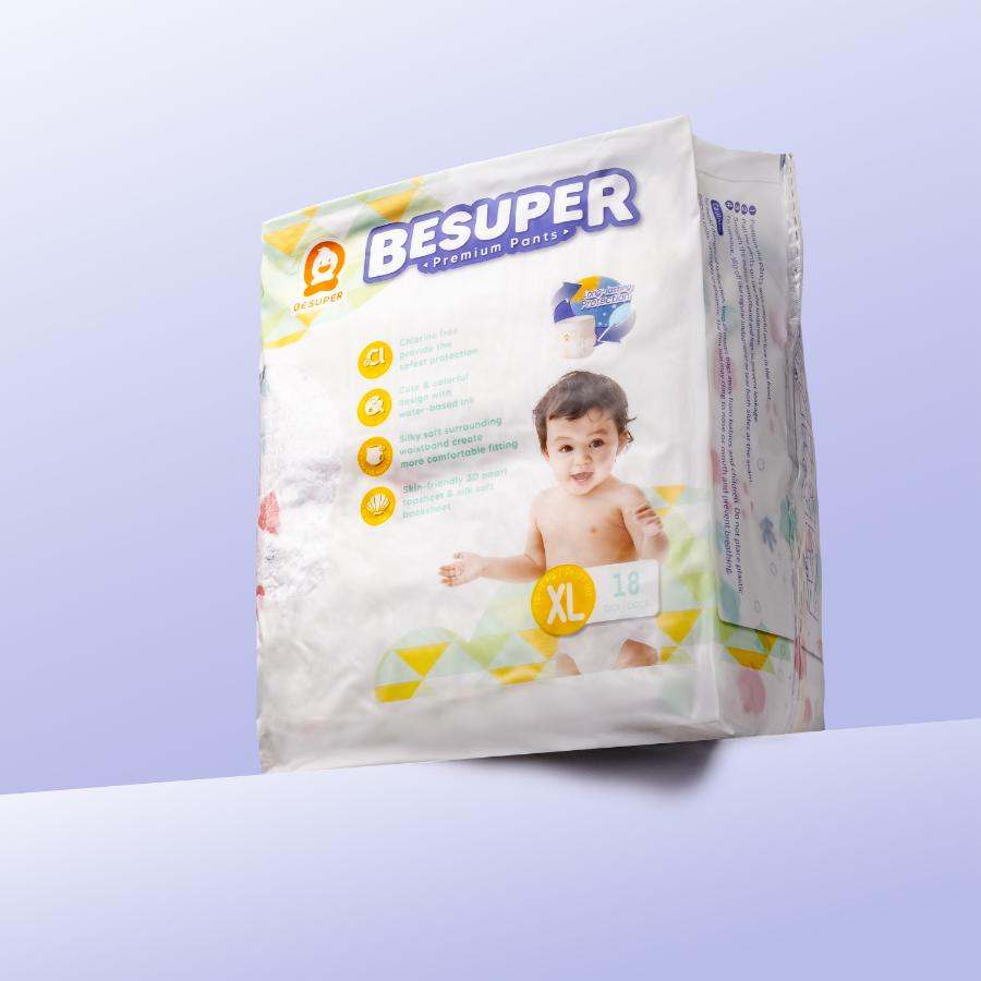 BeSuper Premium Pelene-Gaćice, XL size, eco-friendly design, high absorbency.