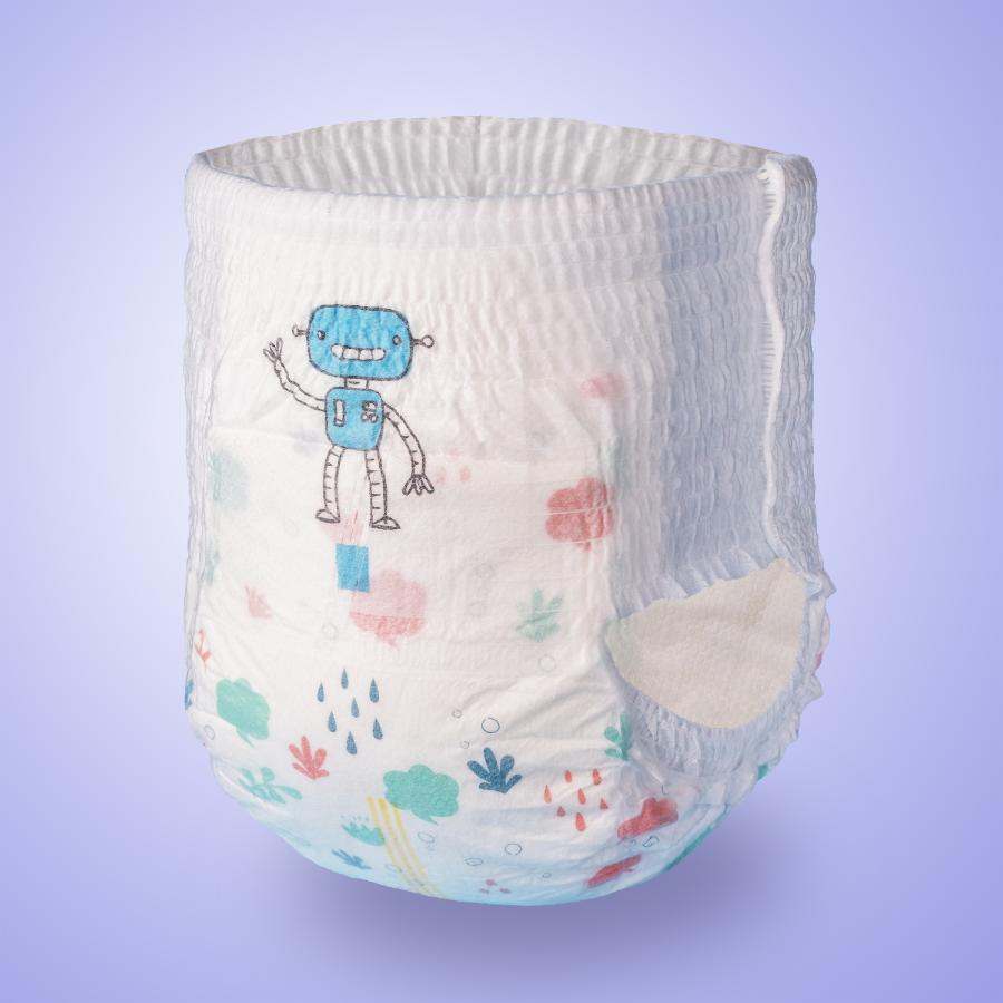 BeSuper Premium Pelene-Gaćice with eco-friendly colorful design on a gentle diaper.