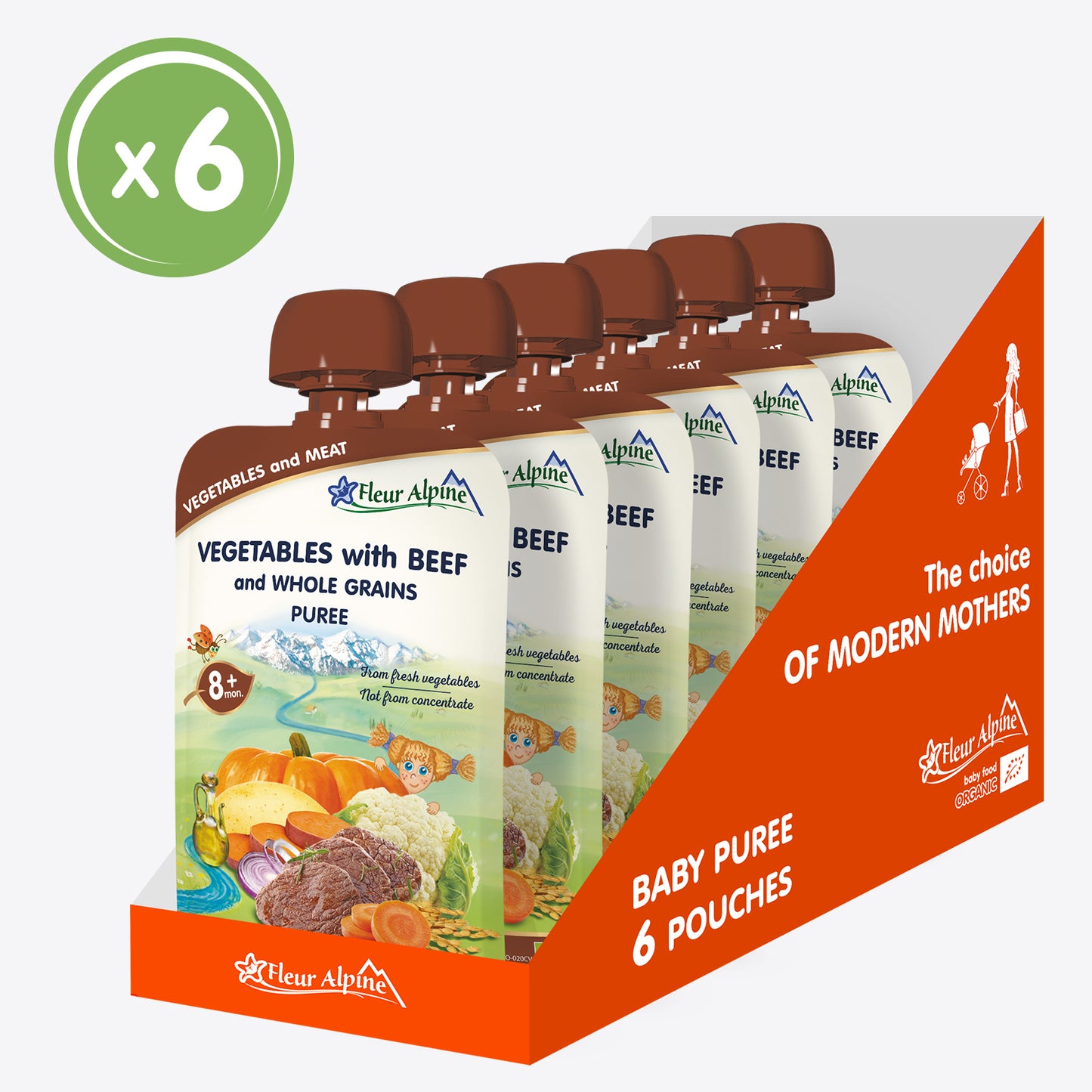 Fleur Alpine organski pire od povrća sa govedinom 8+, 100gr