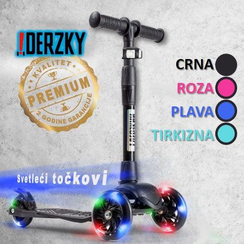 Trotinet Derzkij Baby sa svetlećim točkovima za decu 1-5 godina.