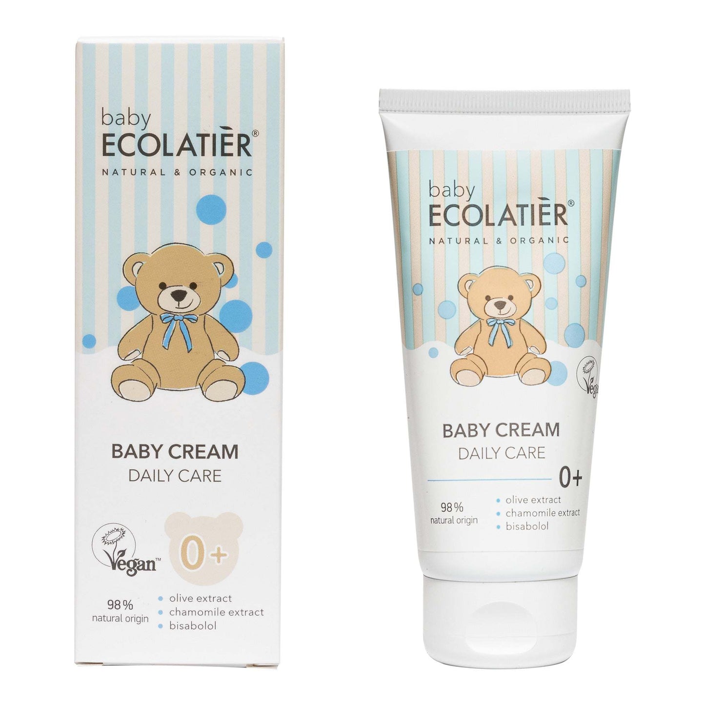 ECOLATIER Baby Cream for daily care, organic ingredients, 0+ months, 100 ml tube.