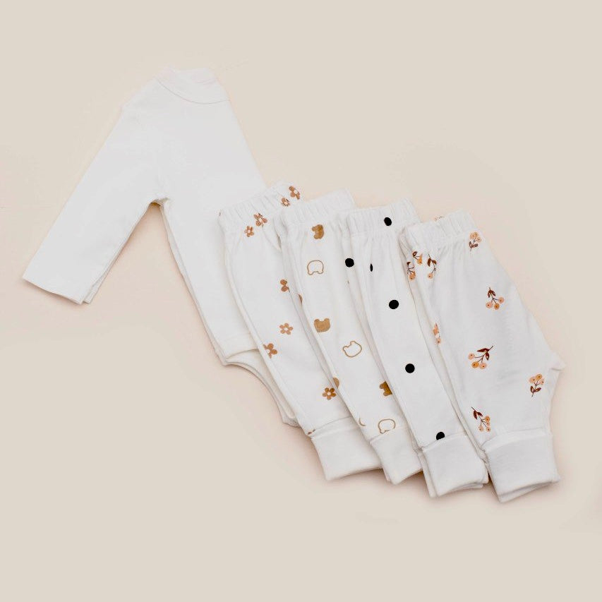 VAUVA Dvodelni Set2 od pamuka za bebu: pantalone i bodi dugih rukava