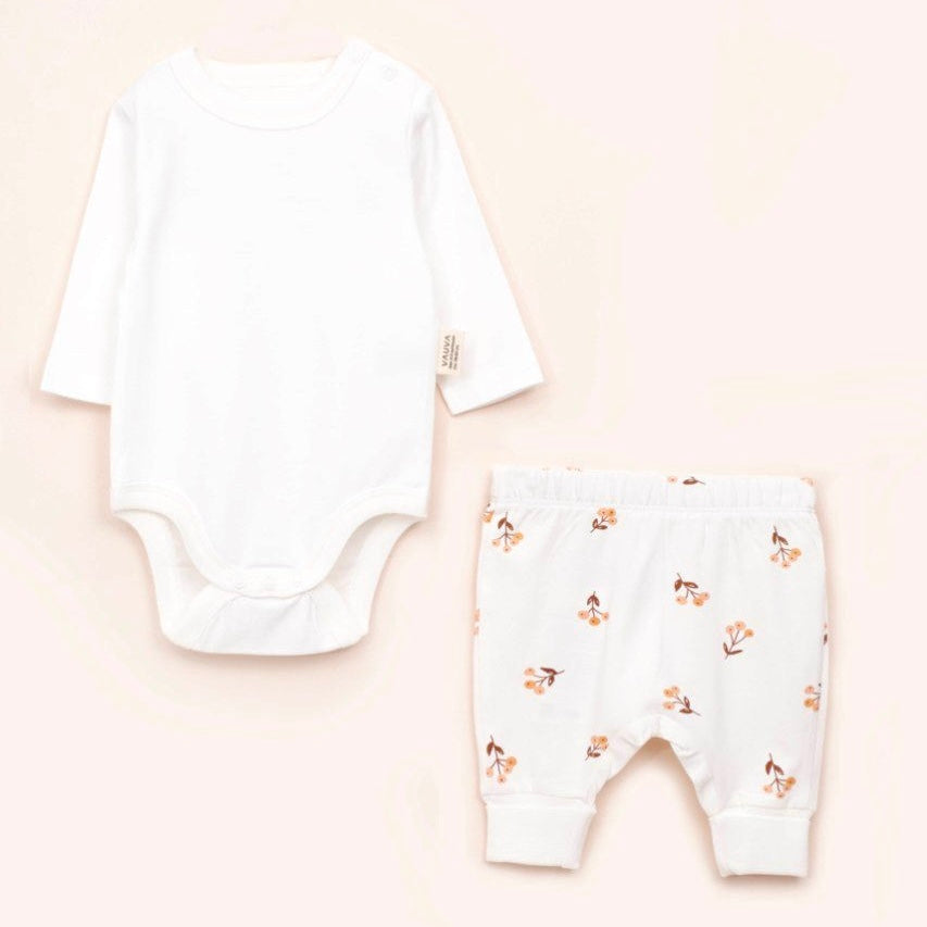 VAUVA Dvodelni Set2 od pamuka za bebu: pantalone i bodi dugih rukava