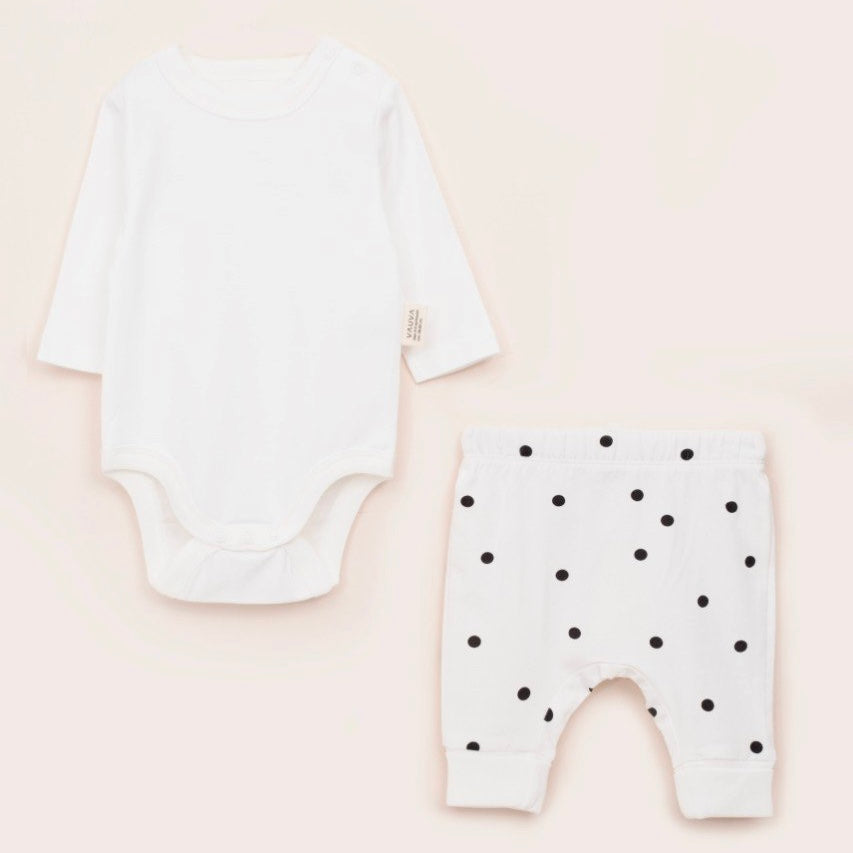 VAUVA Dvodelni Set2 od pamuka za bebu: pantalone i bodi dugih rukava