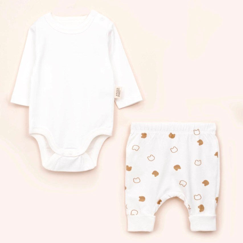 VAUVA Dvodelni Set2 od pamuka za bebu: pantalone i bodi dugih rukava
