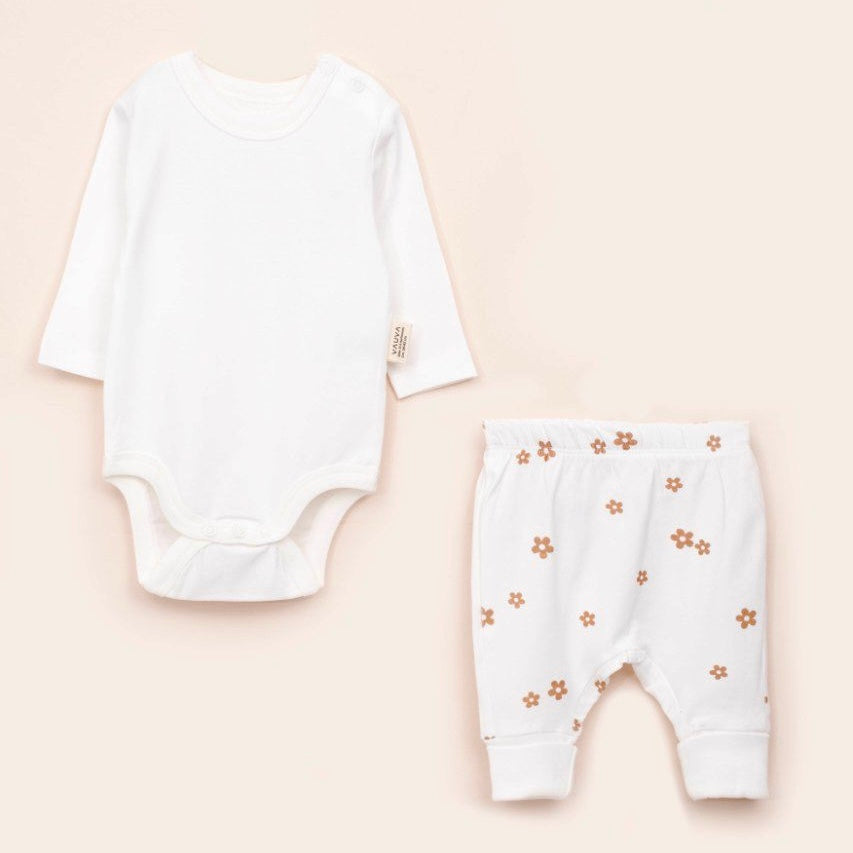 VAUVA Dvodelni Set2 od pamuka za bebu: pantalone i bodi dugih rukava