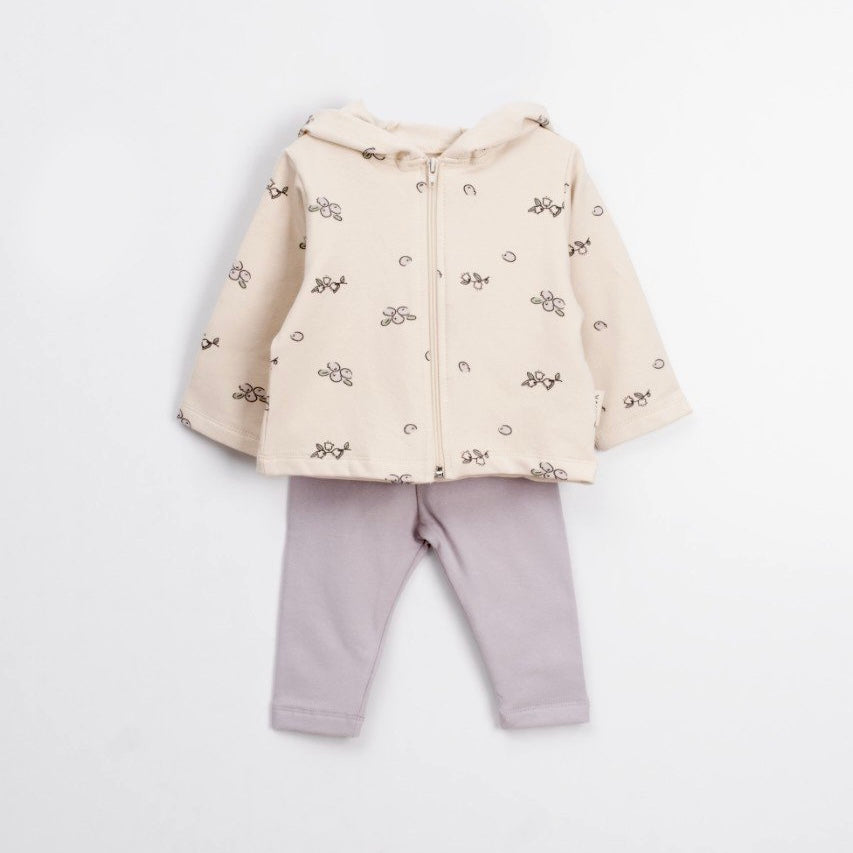 VAUVA Dečije set Borovnica od 2: pantaloni i dukserica sa kapuljačom i zatvaračem