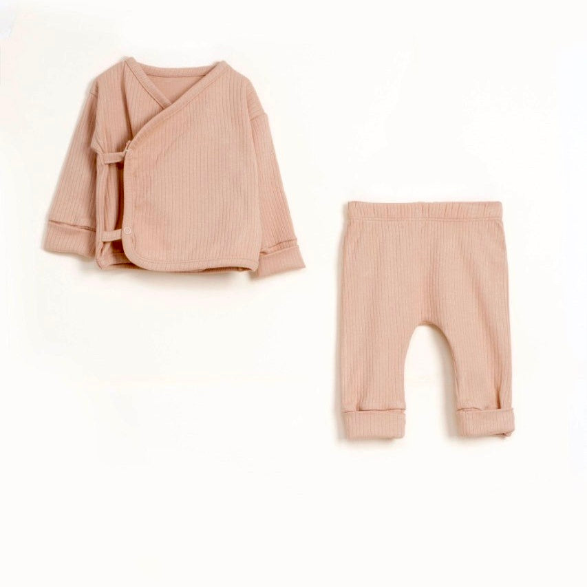 VAUVA dvodelni komplet od pamuka za novorođenčad: pantalone i majica dugih rukava