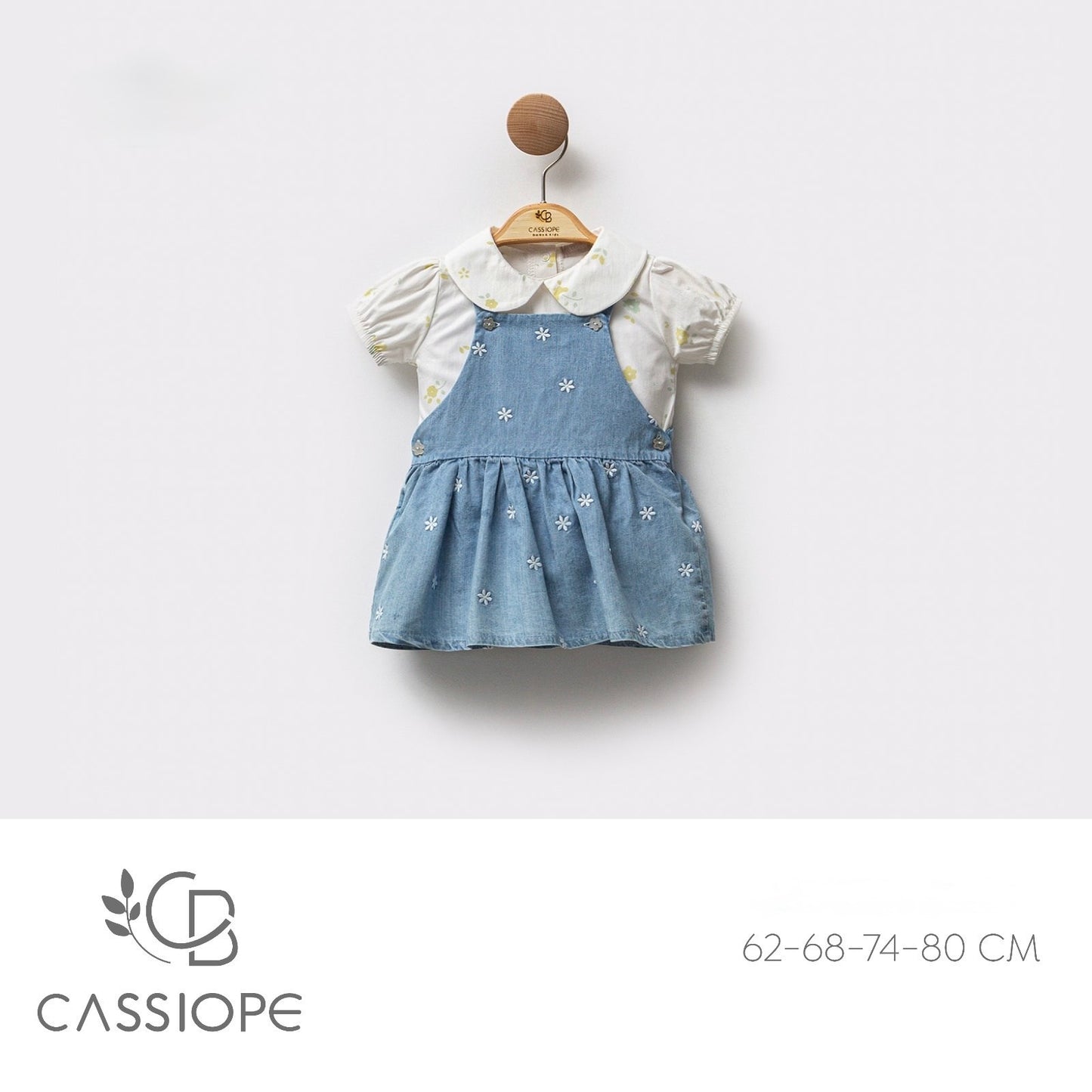 CASSIOPE DVODELNI PAMUČNI KOMPLET: haljina i košulja