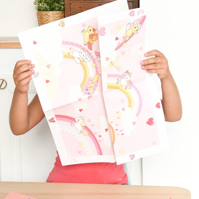 Poppik Kreativni posteri: Jednorozi s višekratnim nalepnicama za decu.