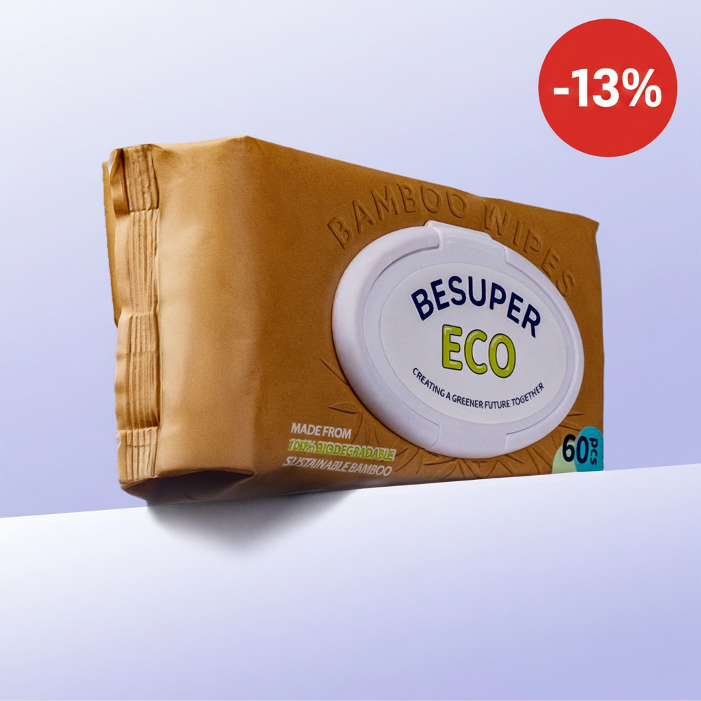 BeSuper ECO Bamboo vlažne maramice 60 kom