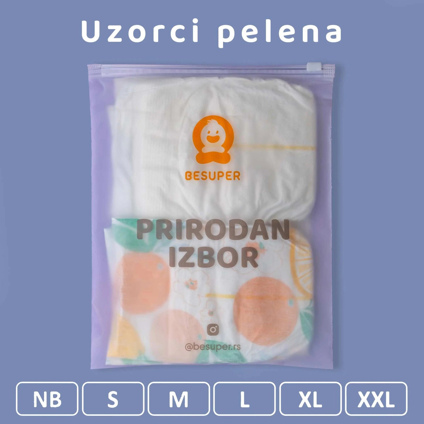 BeSuper Premium Pelene uzorci, nežne, mekane, pouzdane pelene u različitim veličinama.