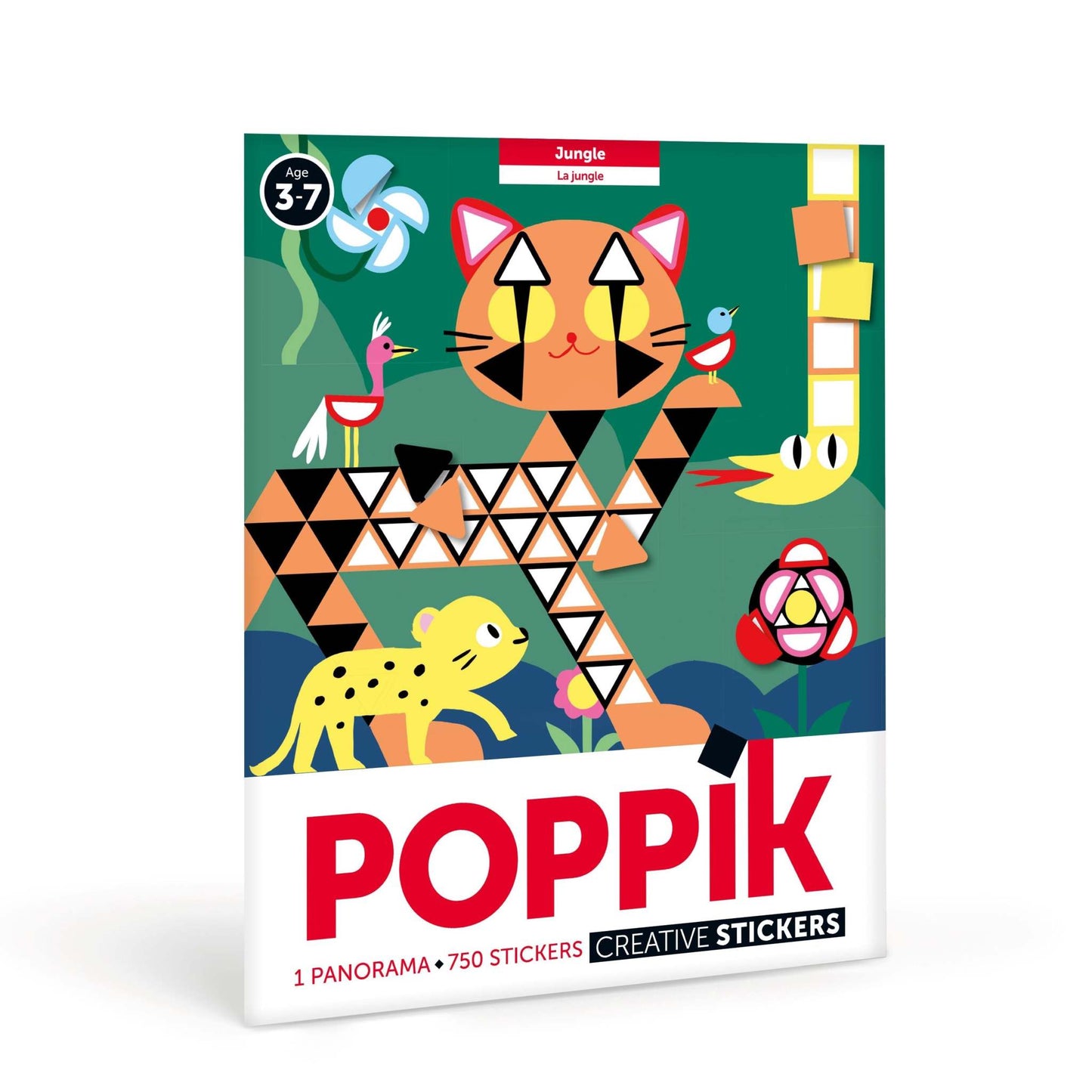 Poppik Dinosaur Sticker Panorama for Kids 3+ with over 750 stickers for creative play and room decoration.