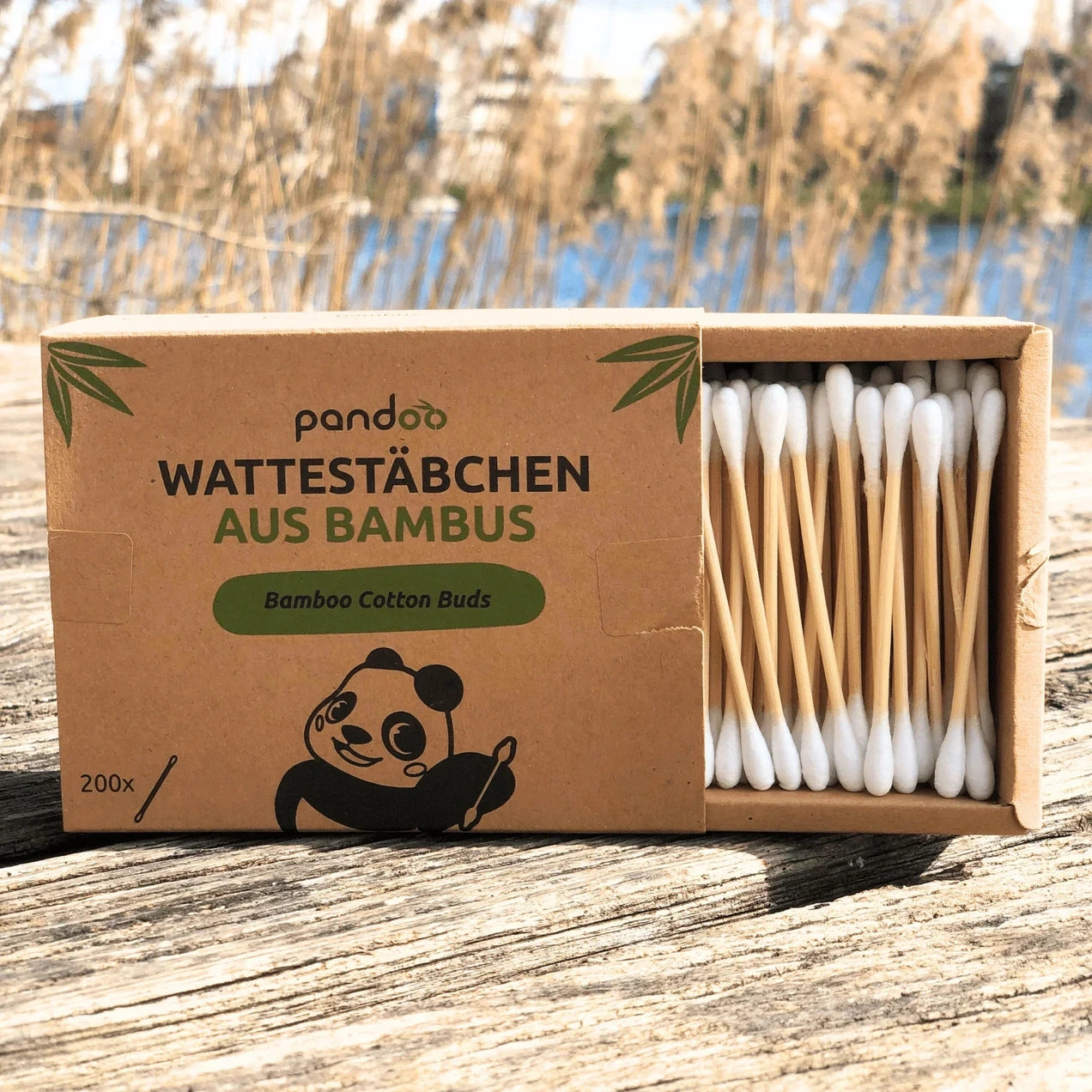 PANDOO Štapići za uši od bambusa i organskog pamuka