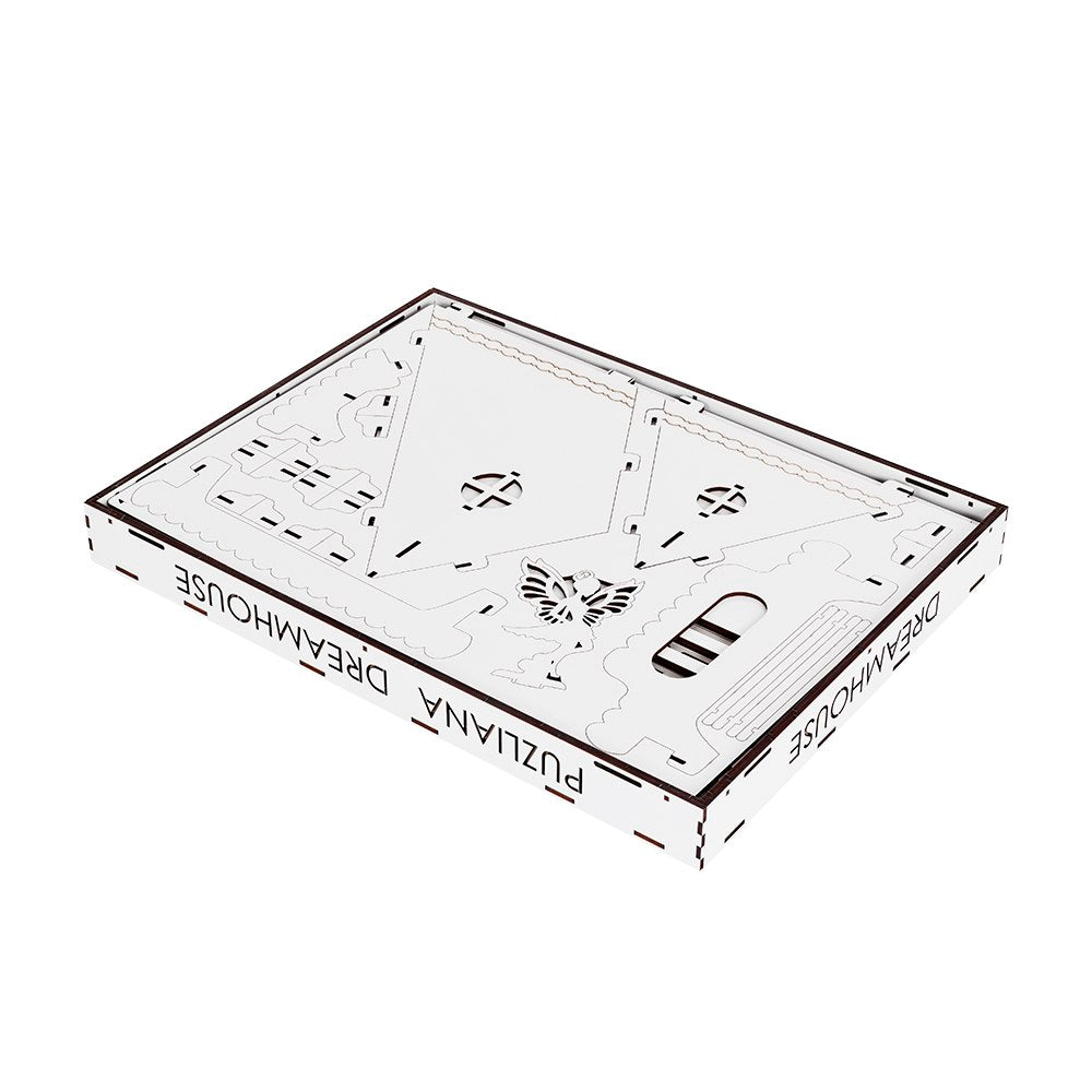 PUZLIANA DREAMHOUSE Drvena Kućica 80 cm, sa nameštajem