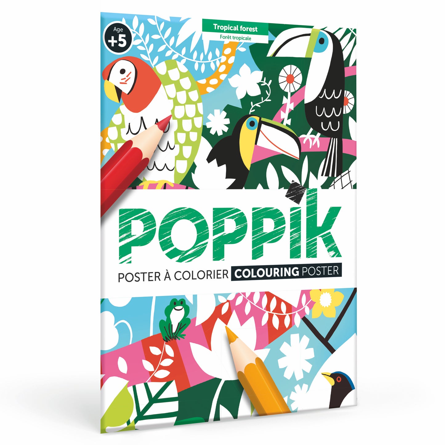 Poppik Poster za bojenje: Tropska džungla 5+