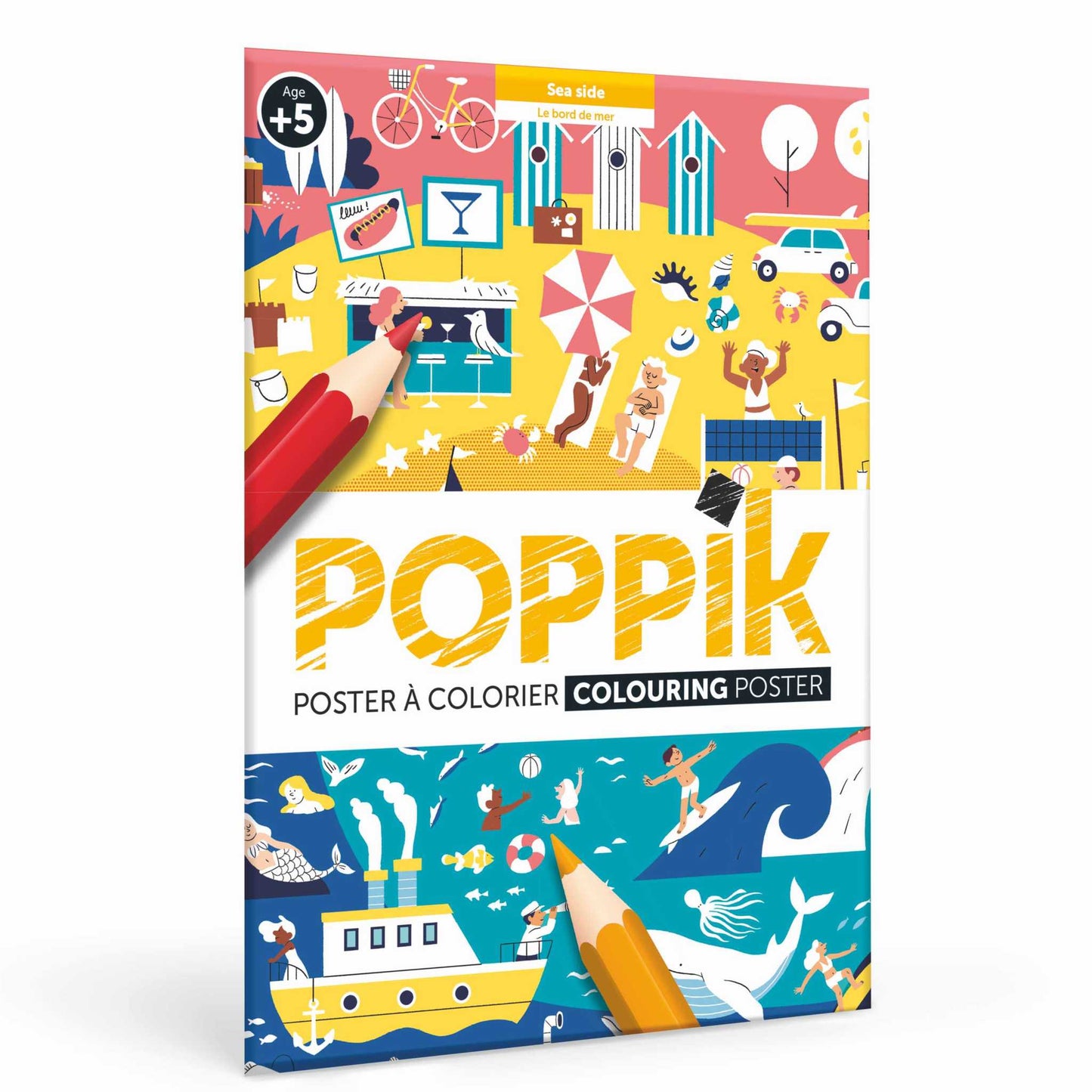 Poppik Poster za bojenje Karneval 5+, umetnički panoramski poster za decu, delimično obojeni, jarkih boja.