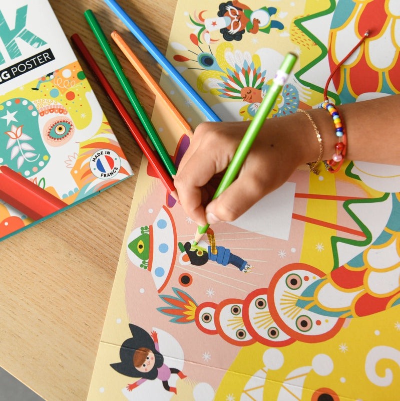 Poppik Poster za bojenje Karneval 5+ with colorful design and child coloring.
