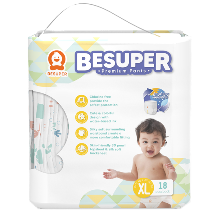 BeSuper Premium Pelene-Gaćice XL (13-17 kg) 18 kom