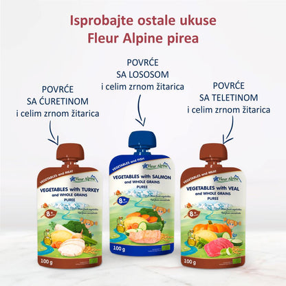 Fleur Alpine organski pire od povrća sa govedinom 8+, 100gr