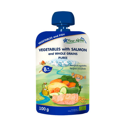 Fleur Alpine organski pire od povrća sa lososom, 8+, 100gr