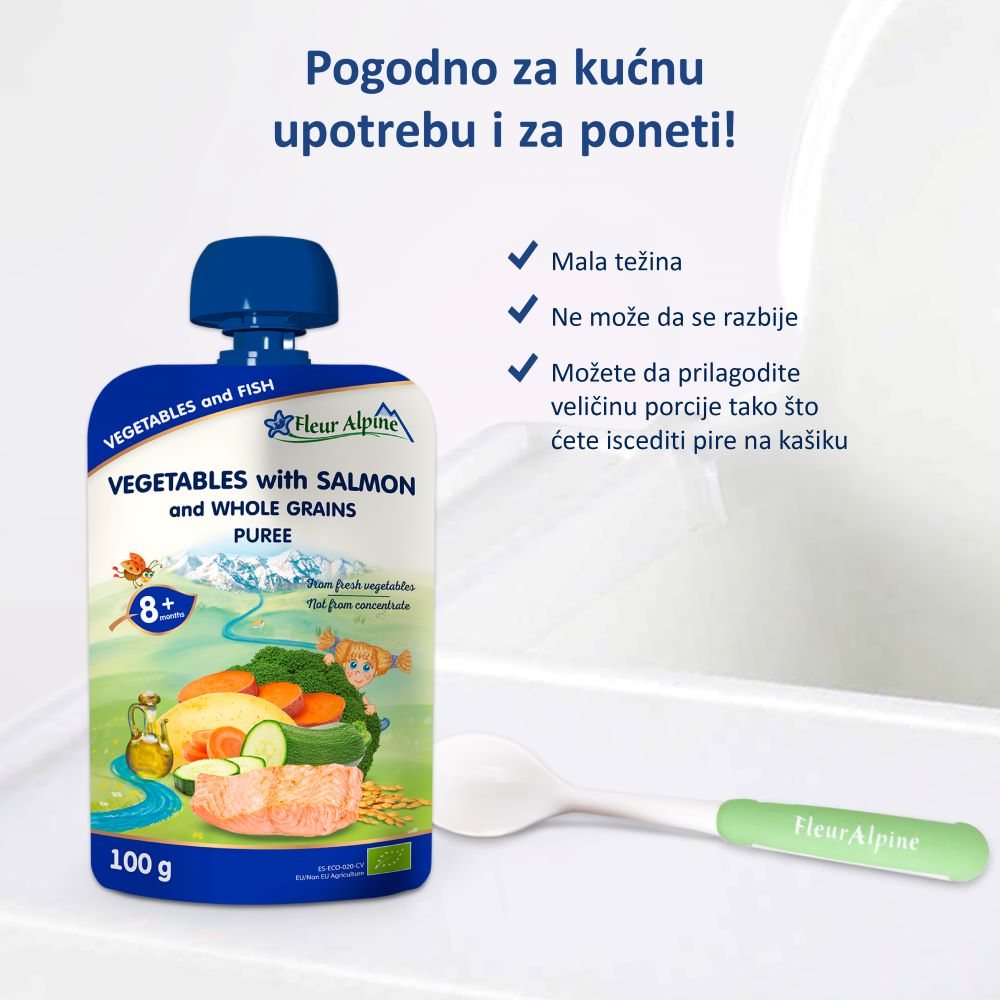 Fleur Alpine organski pire od povrća sa lososom, 8+, 100gr