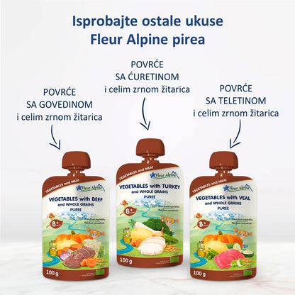 Fleur Alpine organski pire od povrća sa lososom, 8+, 100gr