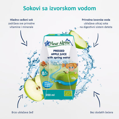 Fleur Alpine organski sokić sa vodom od jabuke, 8m+, 200ml