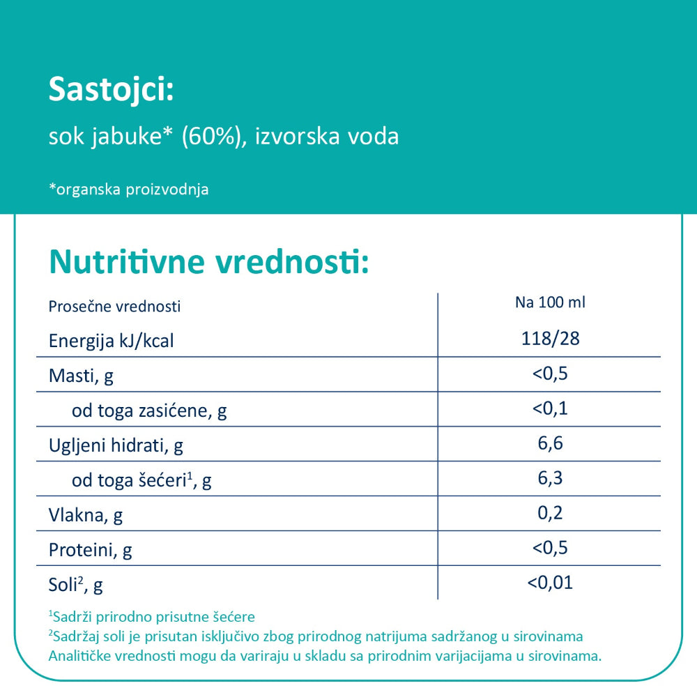 Fleur Alpine organski sokić sa vodom od jabuke, 8m+, 200ml