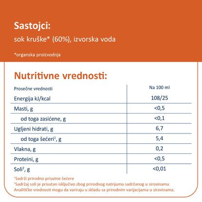 Fleur Alpine organski sokić sa vodom od kruške, 8m+, 200ml