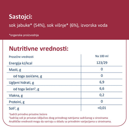 Fleur Alpine organski sokić sa vodom od višnje I jabuke, 8m+, 200ml